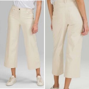 Lululemon City Sleek 5-Pocket Wide Leg Pants Cream Women's 33